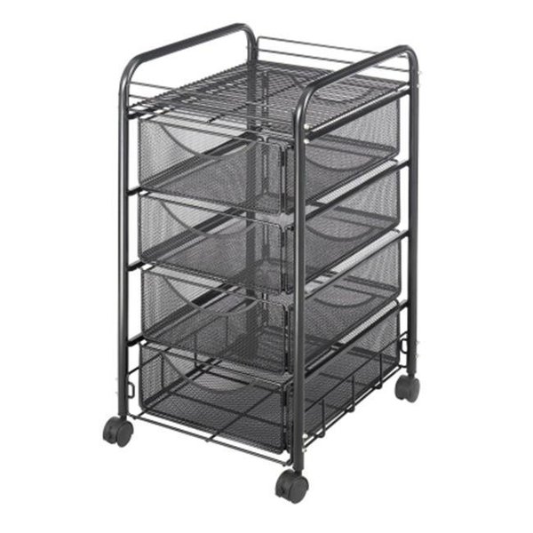 Safco Safco 5214BL Black Onyx Mesh File Cart with 4 Drawers 5214BL